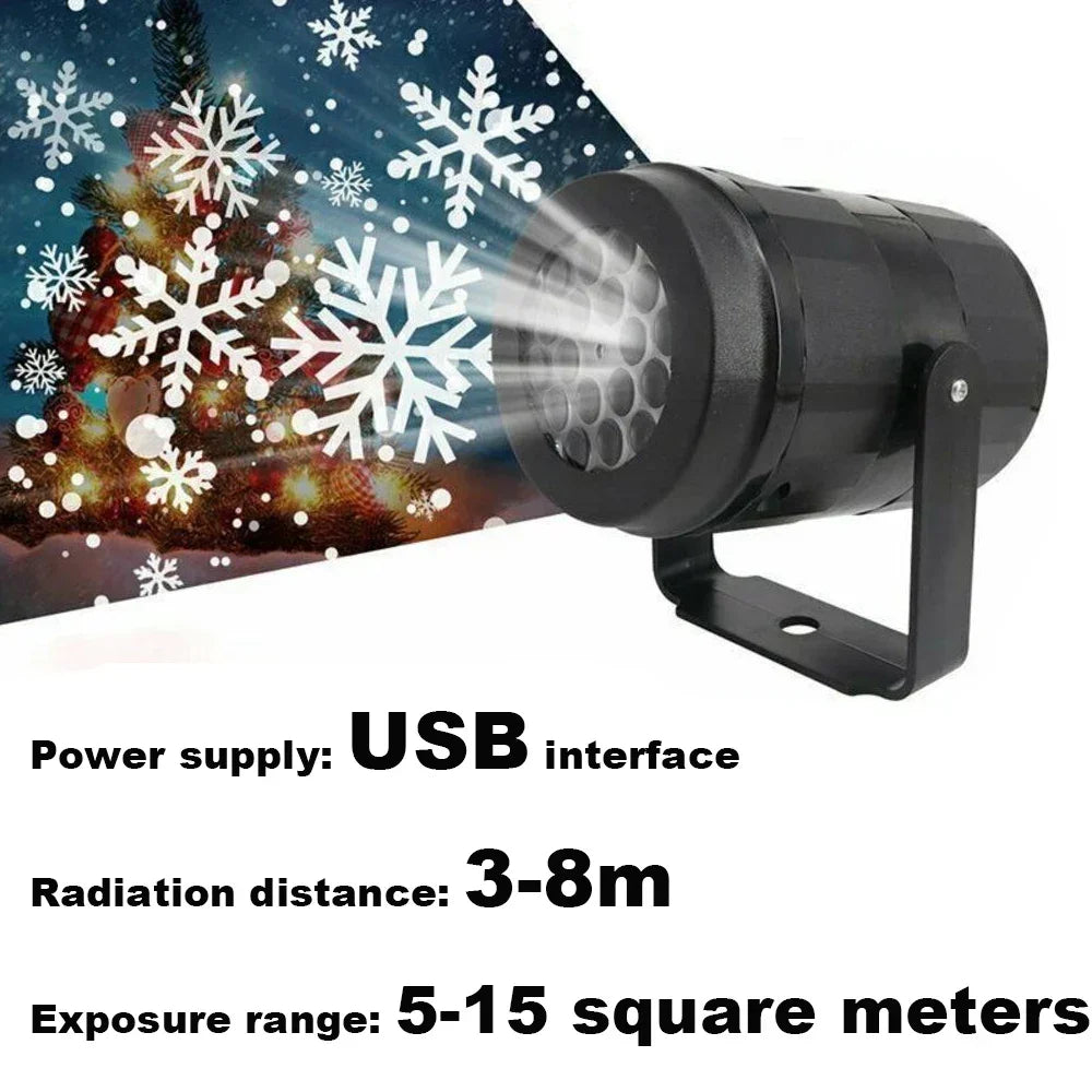 Christmas Snowflake Projector Light Large Decoration Christmas Party Laser Led Stage Light Rotating Xmas Lighting Garden Decor