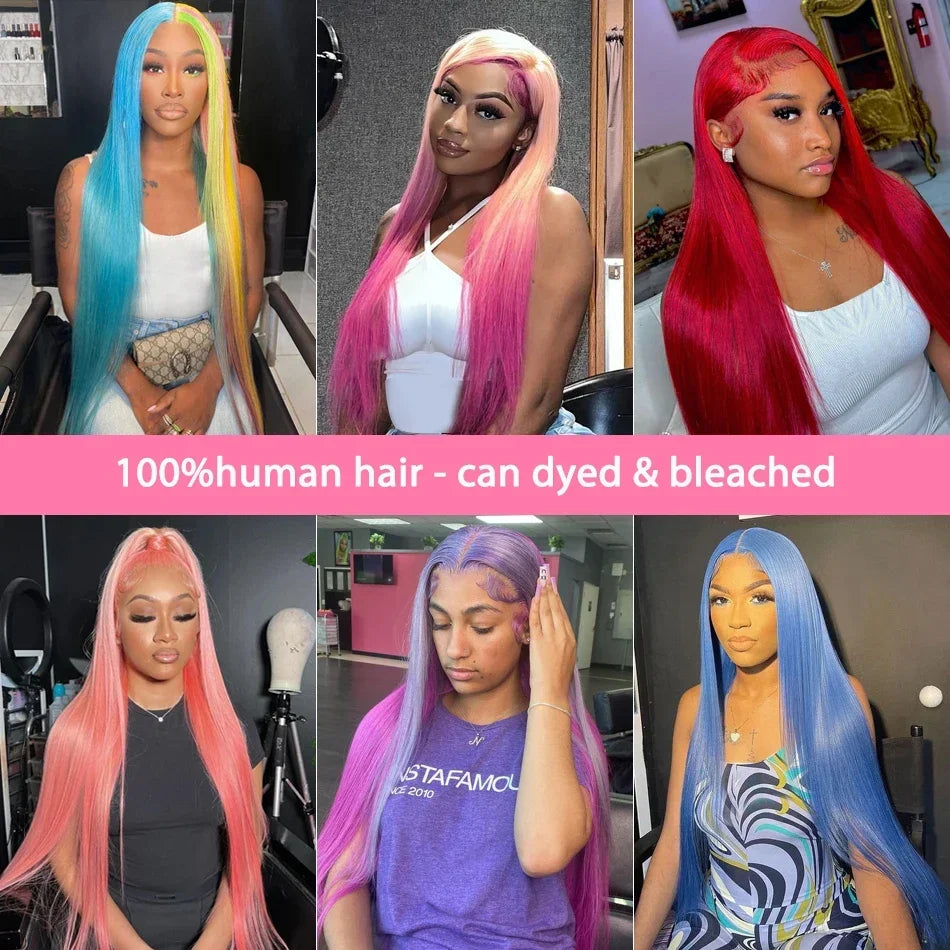 13x4 13x6 HD Transparent Full Frontal Lace 613 Blonde Colored Straight Remy Human Hair Wigs Lace Front Wigs For Women 34 36 Inch
