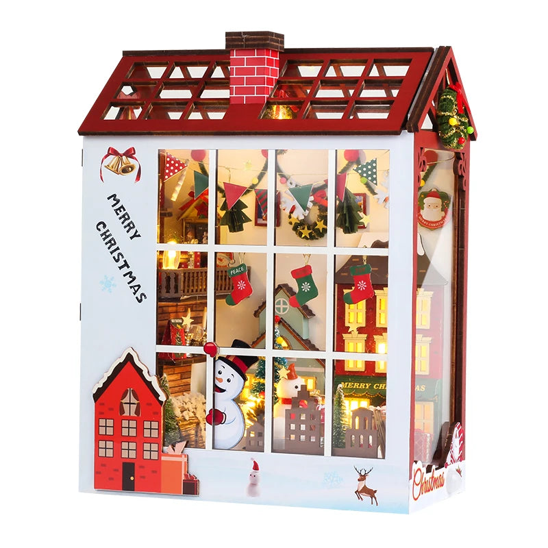 DIY Book Nook Kit Miniature Dollhouse Kit For Adult and Teens Christmas Gift Booknook Bookend Alley Model Build with Dust Cover