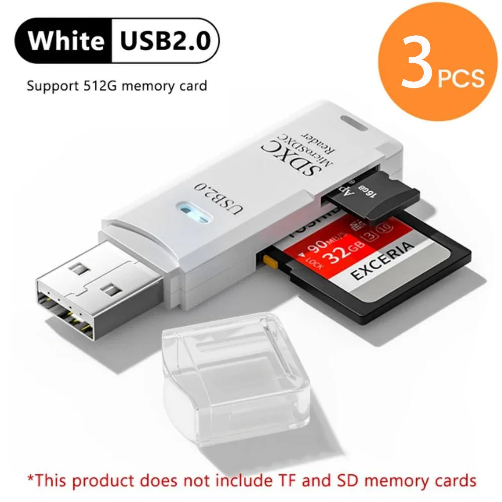 2-in-1 Multi Functional  USB 3.0 Card ReaderMicro SD TFMemoryCardReaderUSBFlashDrive CardreaderAdapter For PCLaptops Accessories