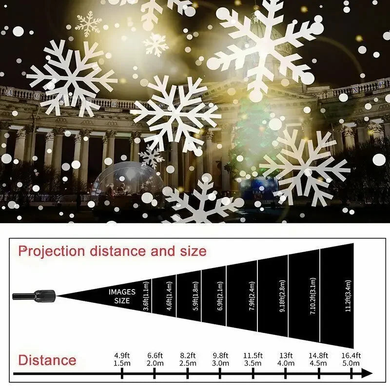 Christmas Snowflake Projector Light Large Decoration Christmas Party Laser Led Stage Light Rotating Xmas Lighting Garden Decor