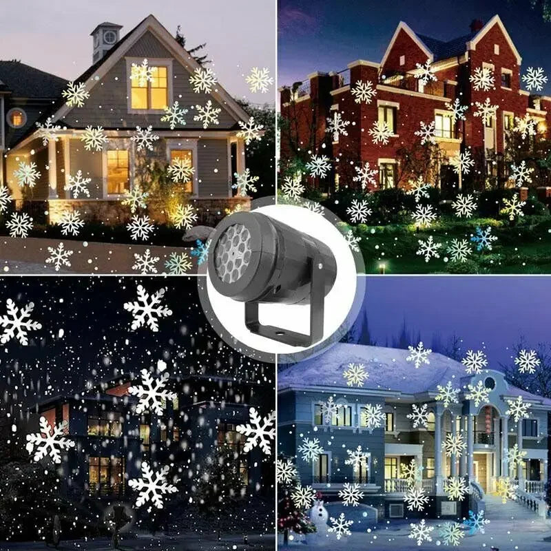 Christmas Snowflake Projector Light Large Decoration Christmas Party Laser Led Stage Light Rotating Xmas Lighting Garden Decor