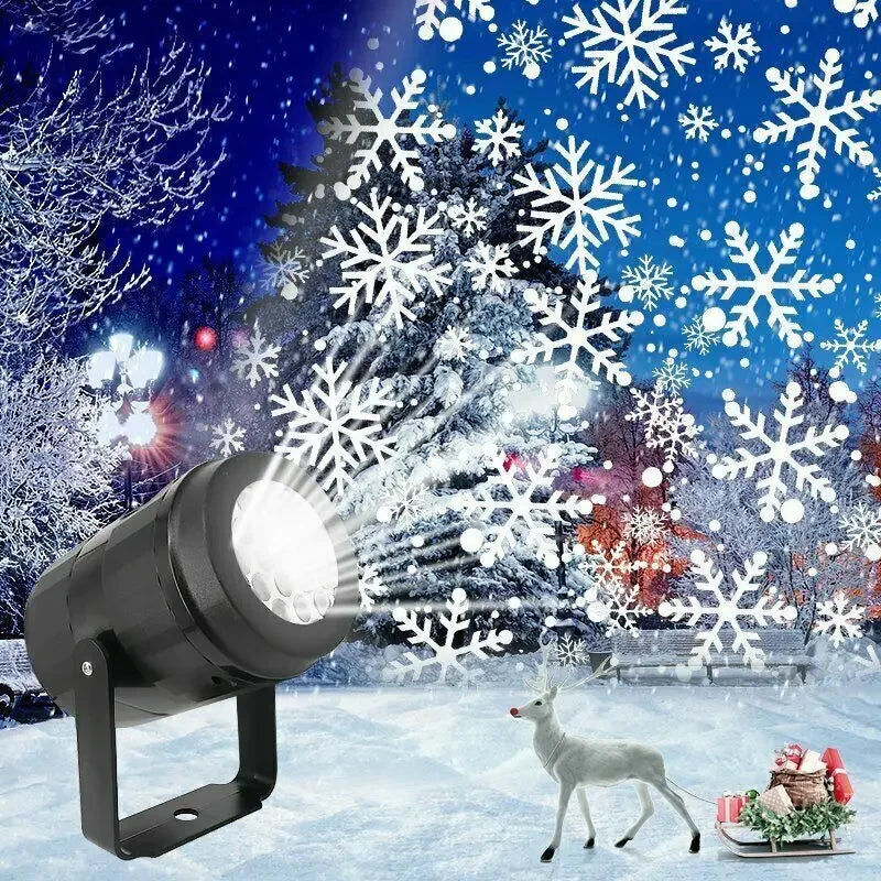Christmas Snowflake Projector Light Large Decoration Christmas Party Laser Led Stage Light Rotating Xmas Lighting Garden Decor