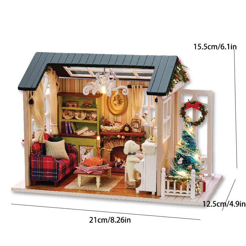 DIY Book Nook Kit Miniature Dollhouse Kit For Adult and Teens Christmas Gift Booknook Bookend Alley Model Build with Dust Cover