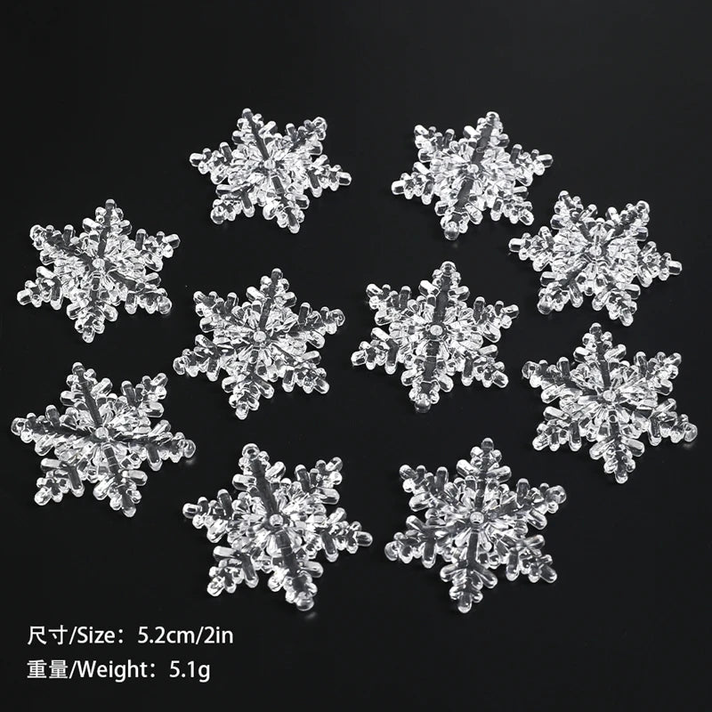 5/10Pcs Christmas Decoration Xmas Tree Hanging Pendant Ornaments for Home Room Decor Acrylic Snowflake Navidad 2026 Accessory