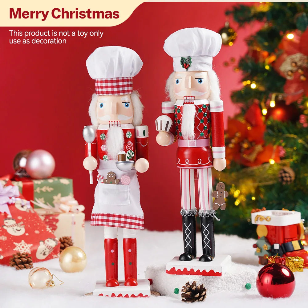 38CM Christmas Nutcracker Chef pastry chef puppet Handcrafted Decoration Christmas New Year Holiday Party Decoration Gift